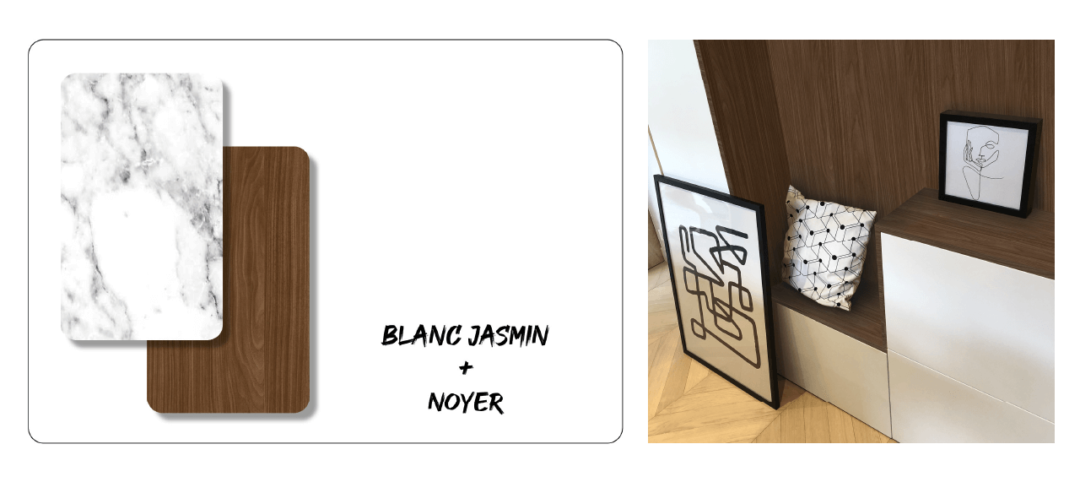 Blanc Jasmin + Noyer